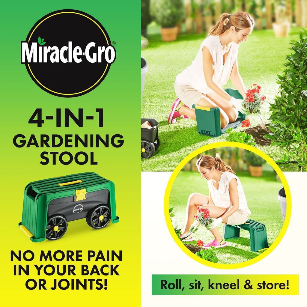 Miracle-Gro 4-in-1 Garden Stool – Multi-Use Garden Scooter with Seat – – DF Omer Catalog