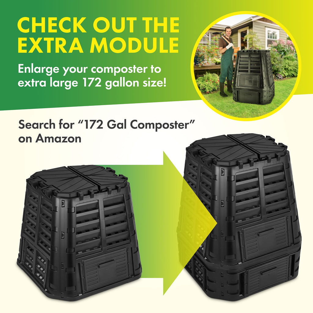 Garden Composter Bin Made from Recycled Plastic – 110 Gallons