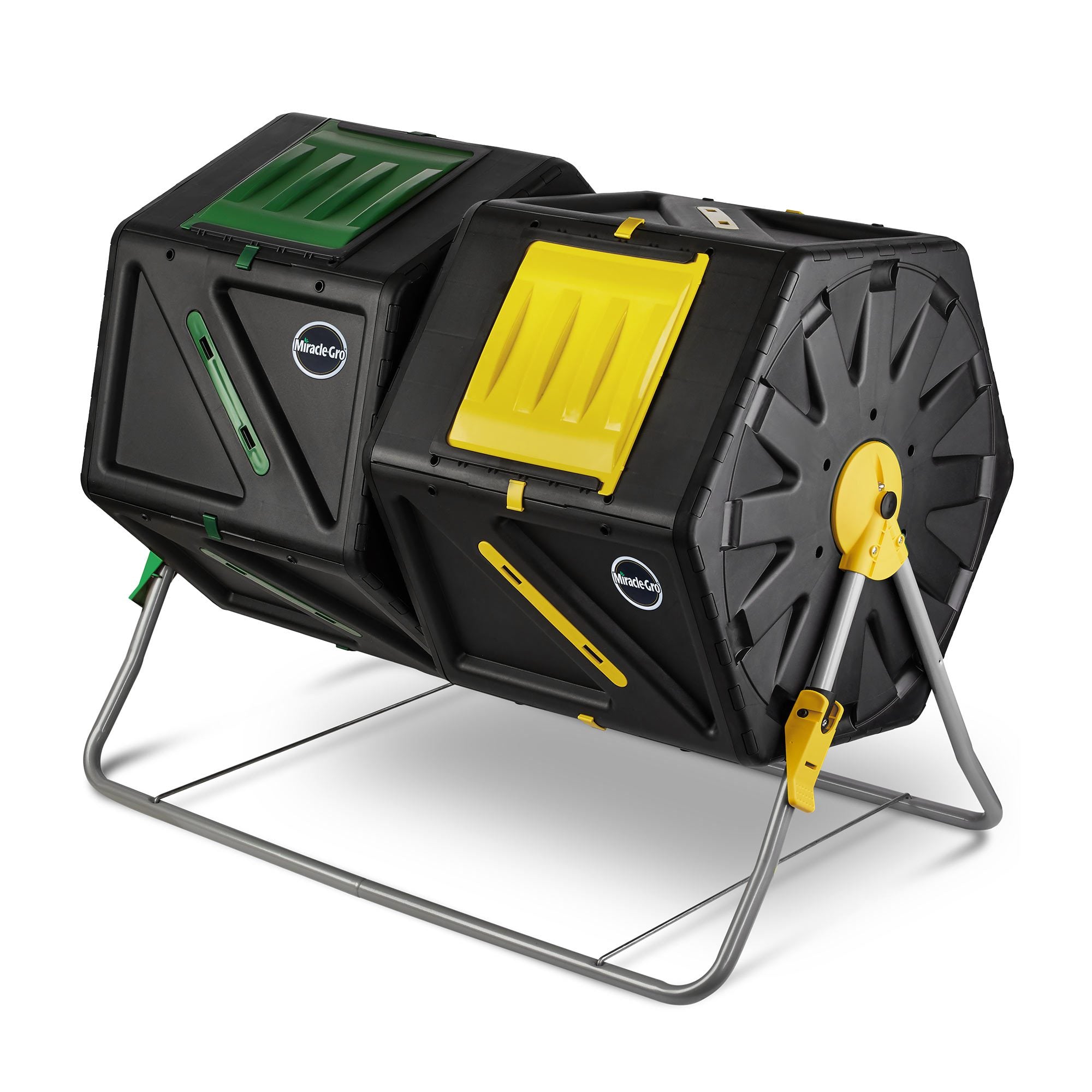 Miracle-Gro Large Dual Chamber Compost Tumbler – Easy-Turn, Fast